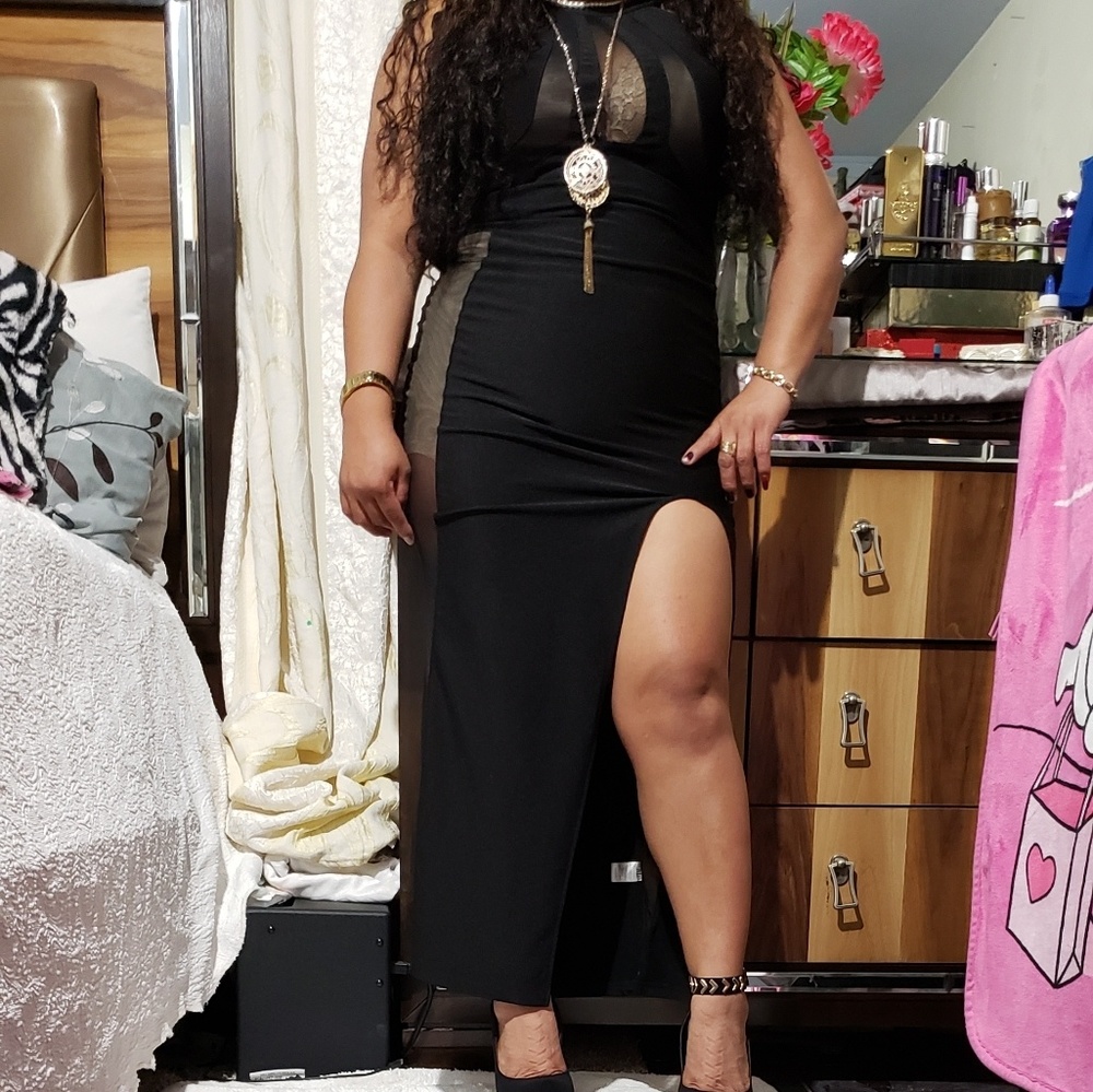 emerald sundae black sleeveless cut out dress smal